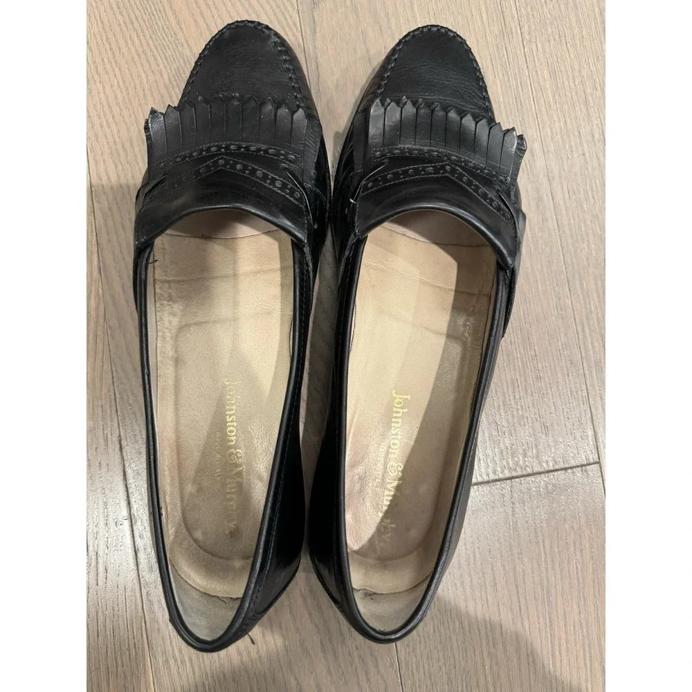 Johnston & Murphy Men's Black Leather Loafers Size 9.5
